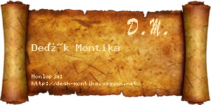 Deák Montika névjegykártya